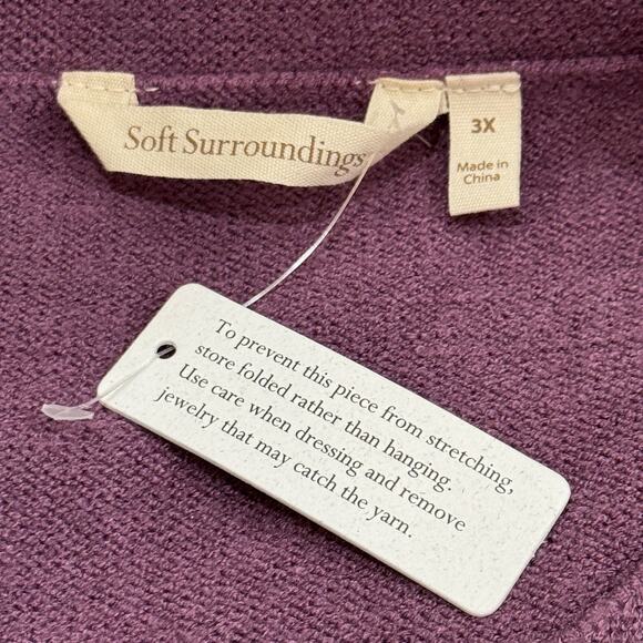 SOFT SURROUNDINGS Priscilla Sweater NWT Size 3X Plum Purple Knit Tunic - Picture 4 of 7